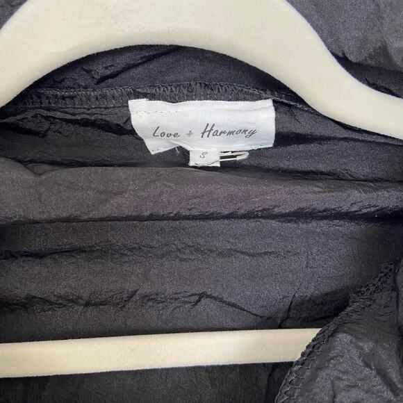 Love & Harmony S Black Half Zip Hooded Cropped Wind Breaker Jacket - Picture 7 of 7